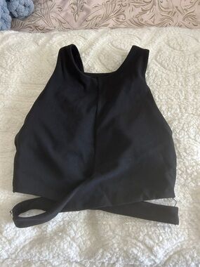 Athleta Black Crop Halter Top